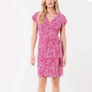 Diane Von Furstenberg Tahlia Leaves Terra Jersey Wrap Dress Size XS